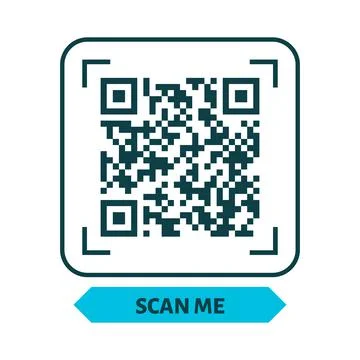 Scan me QR code design. QR code for payment, text transfer with scan me button Illustrazione stock