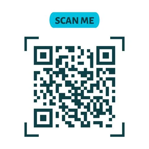 Scan me QR code design. QR code for payment, text transfer with scan me button Stock Illustration