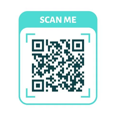 Scan me QR code design. QR code for payment, text transfer with scan me button Illustrazione stock