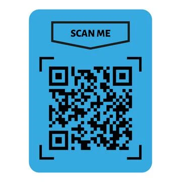 Scan me QR code design. QR code for payment, text transfer with scan me button Stock Illustration
