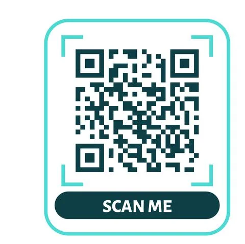 Scan me QR code design. QR code for payment, text transfer with scan me button Stock Illustration