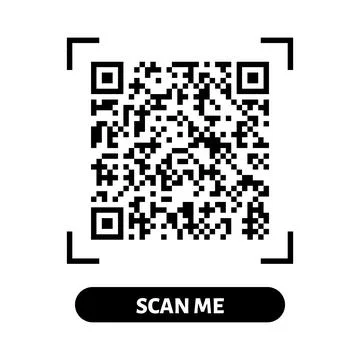Scan me QR code design. QR code for payment, text transfer with scan me button Stock Illustration