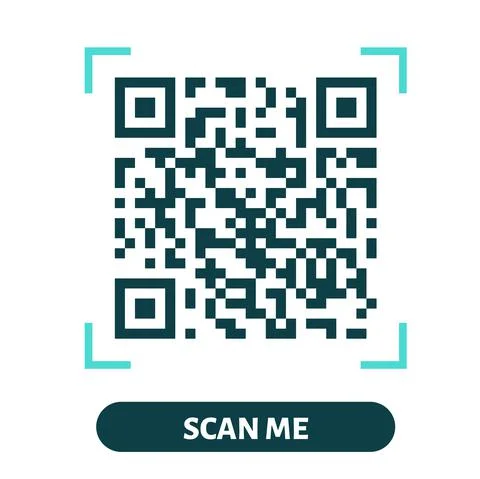 Scan me QR code design. QR code for payment, text transfer with scan me button Stock Illustration