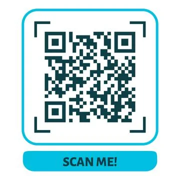 Scan me QR code design. QR code for payment, text transfer with scan me button Stock Illustration