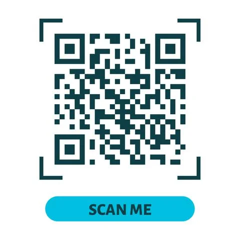 Scan me QR code design. QR code for payment, text transfer with scan me button Stock Illustration