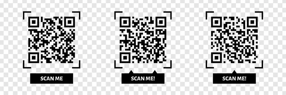 Scan me QR code design. QR code for payment, text transfer with scan me button Stock Illustration