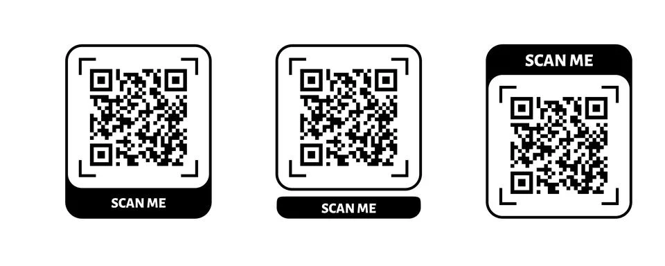 Scan me QR code design. QR code for payment, text transfer with scan me button イラスト素材