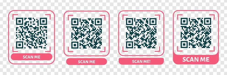 Scan me QR code design. QR code for payment, text transfer with scan me button Stock Illustration