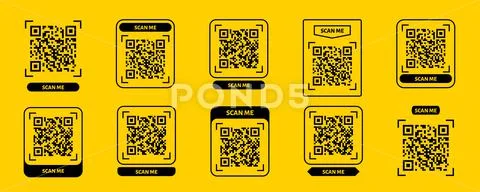 Scan me QR code design. QR code for payment, text transfer with scan me ...