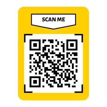 Scan me QR code frame design. QR code for payment, text transfer with scan me Stock Illustration