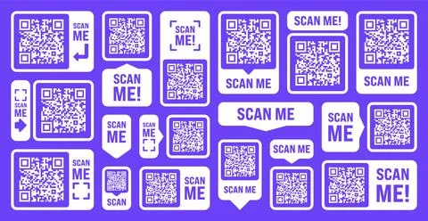 Scan me QR code sticker. Online payment. Special offer sale stickers, shopping Illustrazione stock