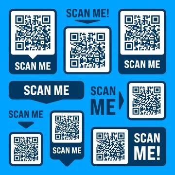 Scan me QR code sticker with text. Online payment. Special offer sale stickers Stockillustratie