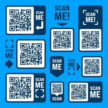 Scan me QR code sticker with text. Online payment. Special offer sale stickers Stock Illustration