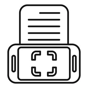 Scan online document icon outline vector. Data check Stock Illustration