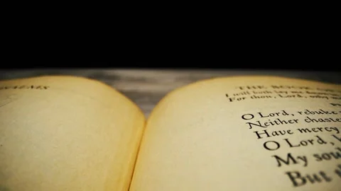 Scan of Open Bible Stock Footage 149809543