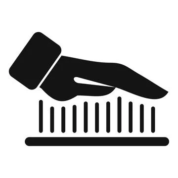 Scan palm board icon simple vector. Code security id Illustrazione stock