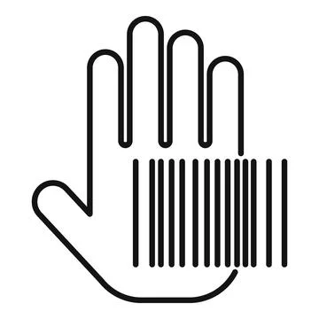 Scan palm code icon outline vector. Automatic security 스톡 일러스트