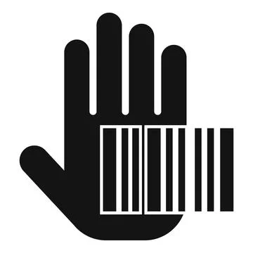 Scan palm code icon simple vector. Automatic security 스톡 일러스트