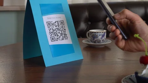 Scan, pay, done with a QR code Stock Footage 103347690