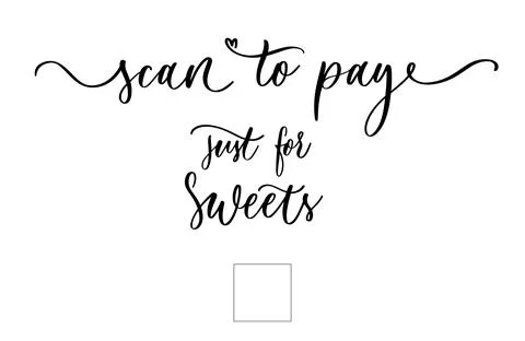 Scan to pay. Just for sweets. Barcode scanner for pay, web, mobile app, promo Stock Illustration