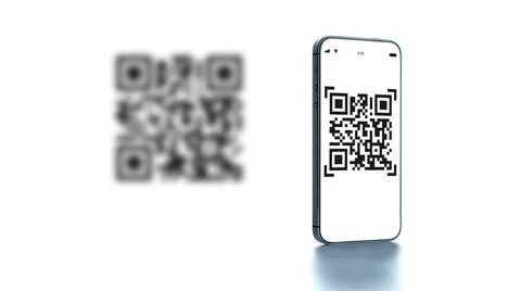 Scan pay. Mobile smartphone screen for payment pay, scan barcode technology w 写真素材
