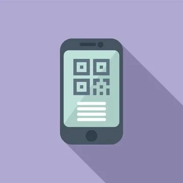 Scan phone code icon flat vector. Bar code smart イラスト素材