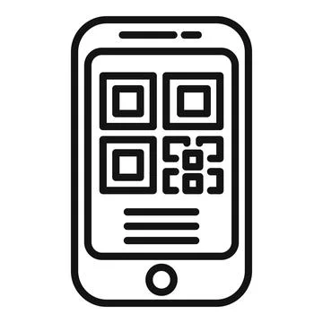 Scan phone code icon outline vector. Bar code smart 스톡 일러스트