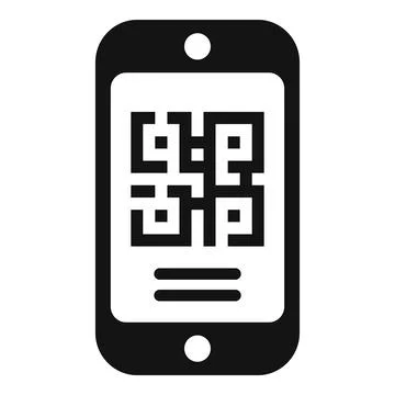 Scan phone qr code icon simple vector. Elegant card promo Illustrazione stock