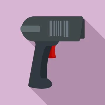 Scan pistol icon, flat style Illustrazione stock