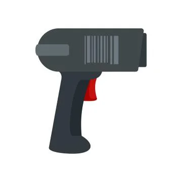 Scan pistol icon, flat style Stock Illustration