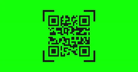 Scan the QR code. Animated video on a green background. Stock Footage 143656314