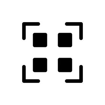 Scan qr code black glyph ui icon Stock Illustration