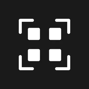 Scan qr code dark mode glyph ui icon Illustrazione stock