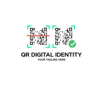 Scan QR code, ectronic, digital technology, barcode logo design. Stock Illustration