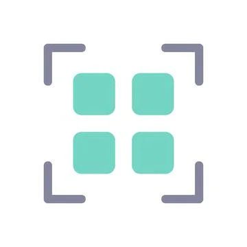 Scan qr code flat color ui icon イラスト素材
