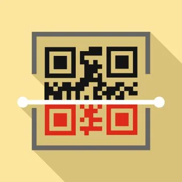 Scan qr code icon, flat style Illustrazione stock