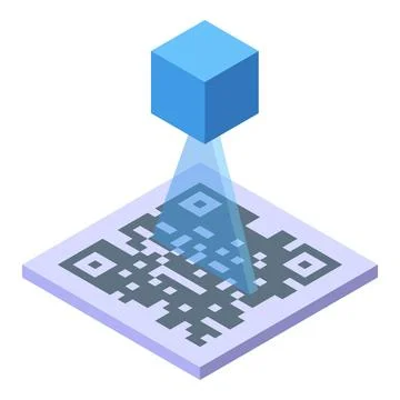 Scan qr code icon isometric vector. Virtual reality 스톡 일러스트