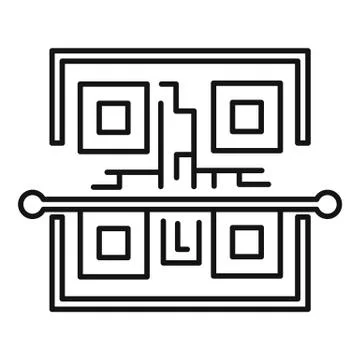Scan qr code icon, outline style Illustrazione stock