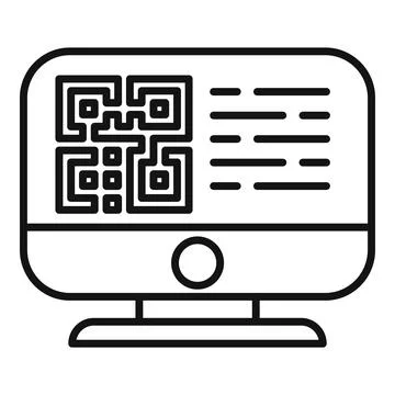 Scan qr code icon outline vector. Access computer account Illustrazione stock