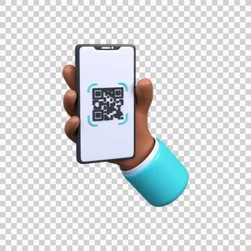 Scan QR code icon with phone.  3d render Stock Illustration