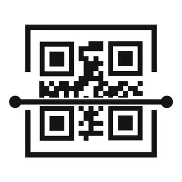 Scan qr code icon, simple style Illustrazione stock