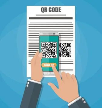 Scan QR code  to Mobile Phone Illustrazione stock