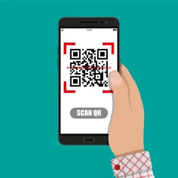 Scan QR code to Mobile Phone Illustrazione stock