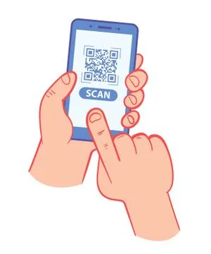 Scan QR code to Mobile Phone Illustrazione stock