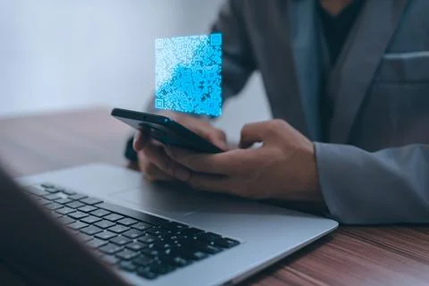 Scan QR code to pay, receive money, login, connect to the system, payment , o Foto stock