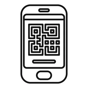 Scan qr code with phone icon outline vector. Login account Stock Illustration