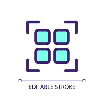 Scan qr code pixel perfect RGB color ui icon 스톡 일러스트