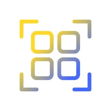 Scan qr code pixel perfect gradient linear ui icon Stock Illustration