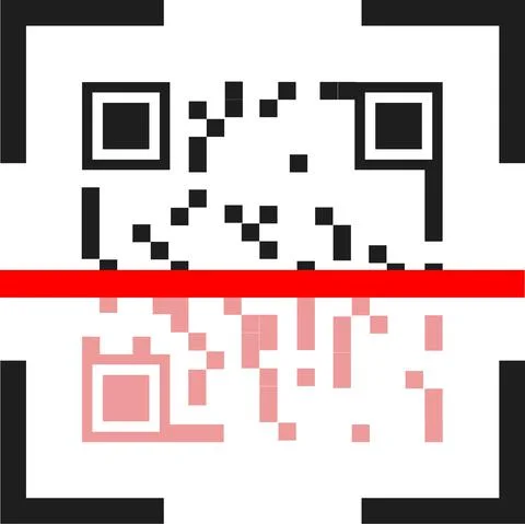 Scan the QR code. Scanning payments or a persons data. イラスト素材