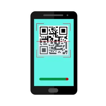 Scan QR code to smartphone. Flat vector infographics. イラスト素材